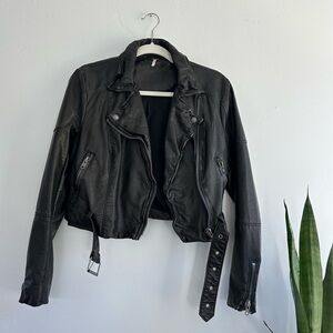 Free People Moto Jacket w/ removable belt.